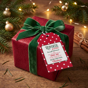 Santa Express Lieferung Weihnachten Gepunktet Rot Geschenkanhänger