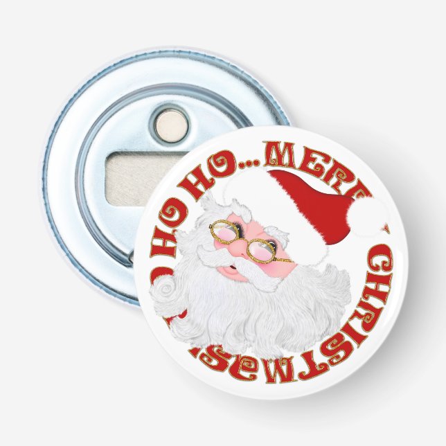Santa Face Circle Round Bottle Opener Flaschenöffner (Vorderseite)
