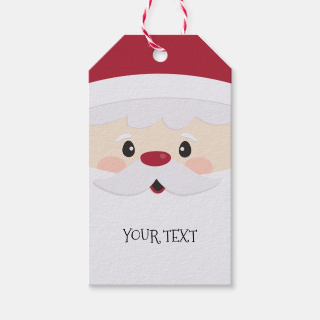 Santa Face Fun Personalisierte Geschenkmarke Geschenkanhänger (Vorderseite)