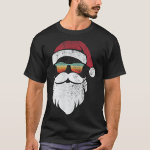 Santa Face Hat Beard Retro Sungl Weihnachtsfeierta T-Shirt