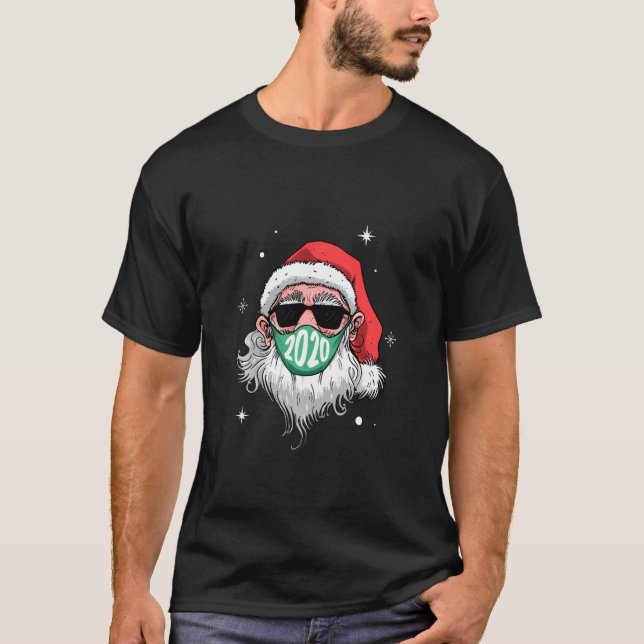 Santa Face Mask Shirt Holiday 2020 Secret Santa Ne (Vorderseite)