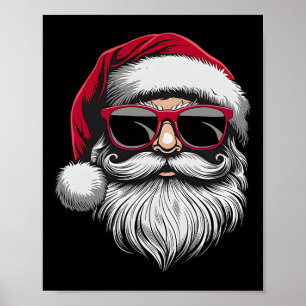 Santa Face Retro feiert Weihnachts-Shirts für Mäus Poster