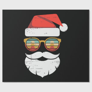 Santa Face Retro Sungasse Geschenkpapier
