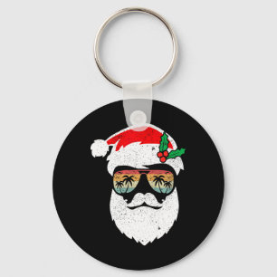 Santa Face Retro Sungles Hawaii Weihnachten Weihna Schlüsselanhänger