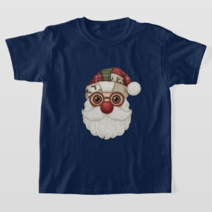 Santa Face T - Shirt   Entwurf von Patchwork-Fabri