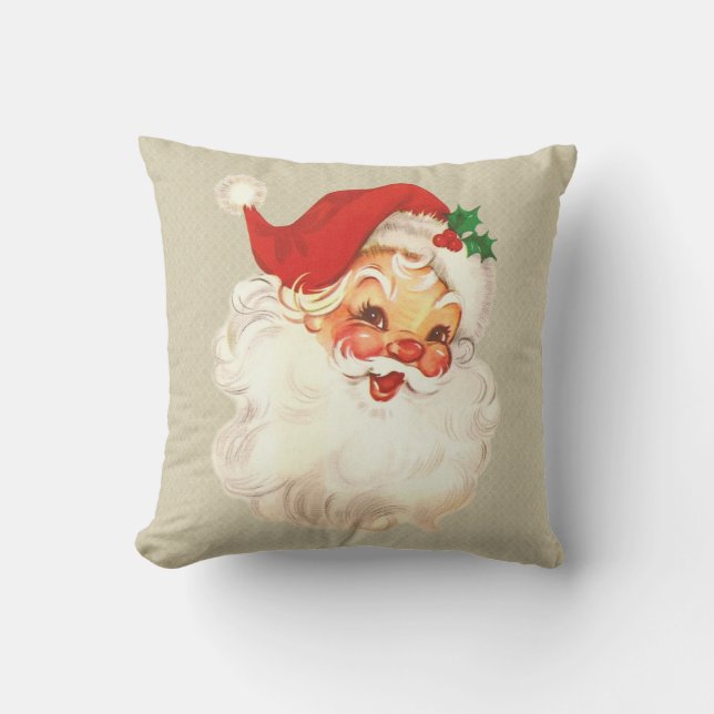 Santa Face Vintag Pillow Kissen (Vorderseite)