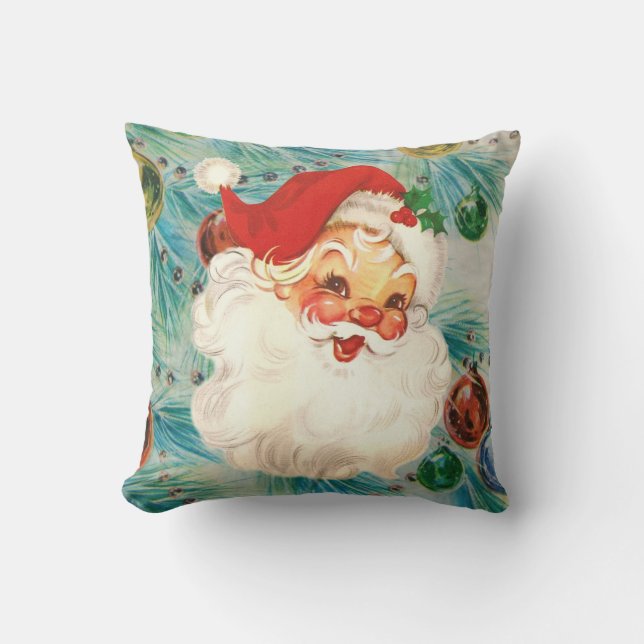 Santa Face Vintag Pillow Kissen (Vorderseite)