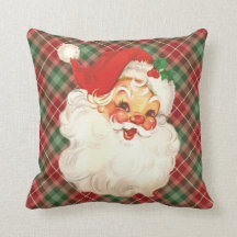 Santa Face Vintag Pillow