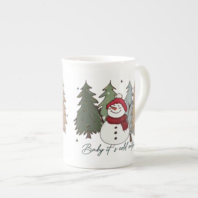 Santa Faces Frohe Weihnachten und glückliches Neue Zweifarbige Tasse (Von Creator hochgeladen)
