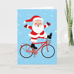 Santa fährt Fahrrad Karte