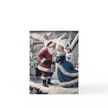 Santa faisant ses adieux à Mme Claus - Carte vierg
