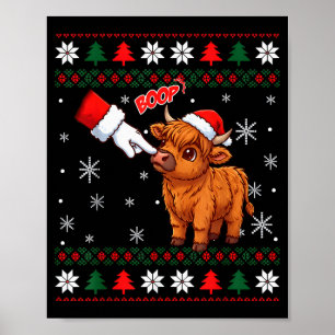 Santa Farmer Lustig Western Hand Boop Weihnachten Poster