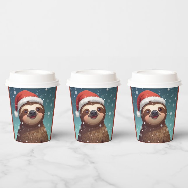 Santa Faultier, Papiertassen Pappbecher (Multi)
