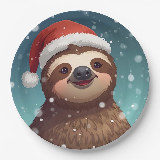 Santa Faultier, Pappteller (Vorderseite)