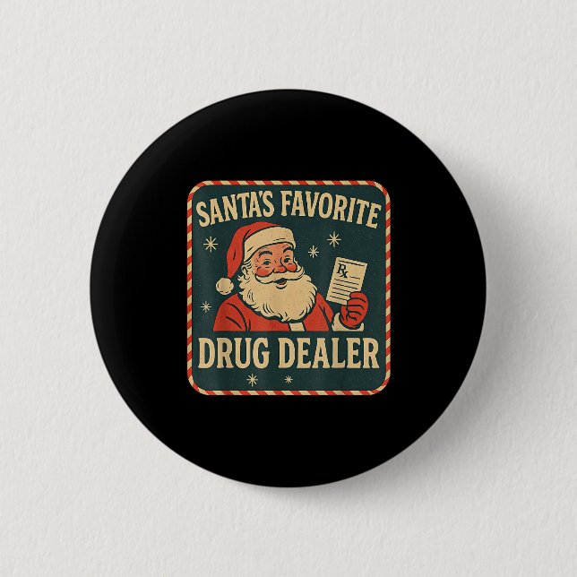 Santa Favorite Drug Er Christmas Pharmacist Health Button (Vorderseite)