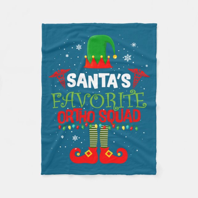 Santa Favorite Ortho Squad Elf Orthodontist Christ Fleecedecke (Vorderseite)