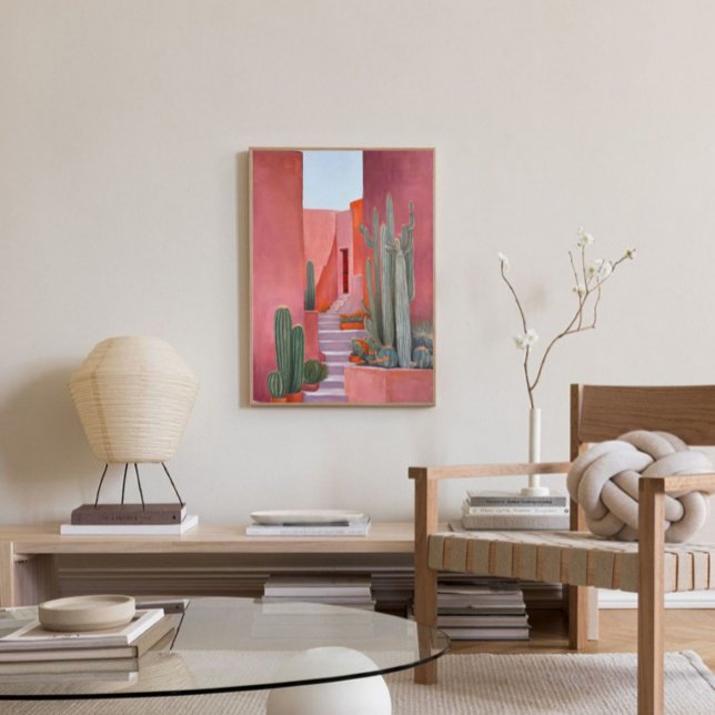 Santa Fe Cacti Boho Poster Leinwanddruck (Living Room ✨)