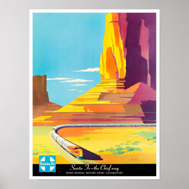 Santa Fe Chief Way Vintage Reiseplakat Poster (Vorne)