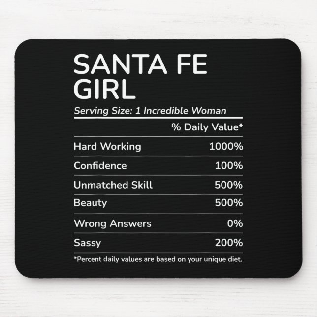 Santa Fe Girl Funny New Mexico Hometown  Mousepad (Vorne)