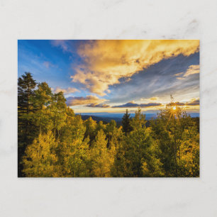 Santa Fe National Forest bei Sonnenuntergang im He Postkarte