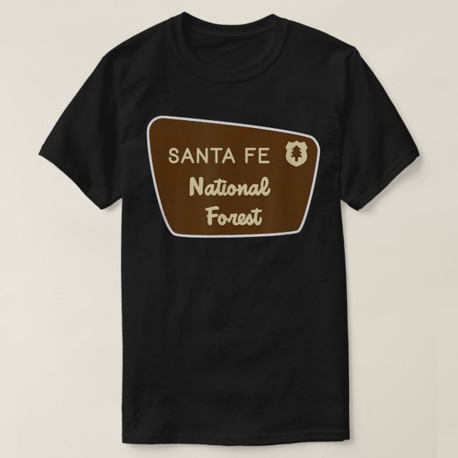 Santa Fe National Forest Sign Retro  T-Shirt (Design vorne)