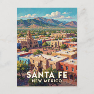 Santa Fe New Mexico Adobe Reise 🌵 Postkarte