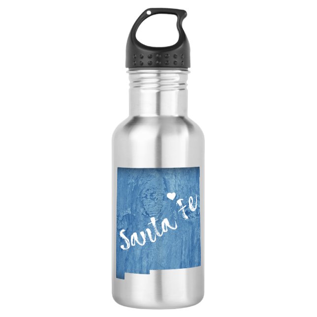 Santa Fe New Mexico Holzkörner Edelstahlflasche (Vorderseite)