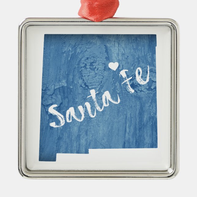 Santa Fe New Mexico Holzkörner Ornament Aus Metall (Vorne)