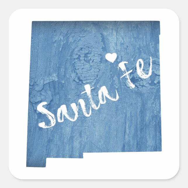 Santa Fe New Mexico Holzkörner Quadratischer Aufkleber (Vorderseite)
