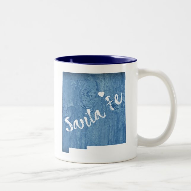 Santa Fe New Mexico Holzkörner Zweifarbige Tasse (Rechts)