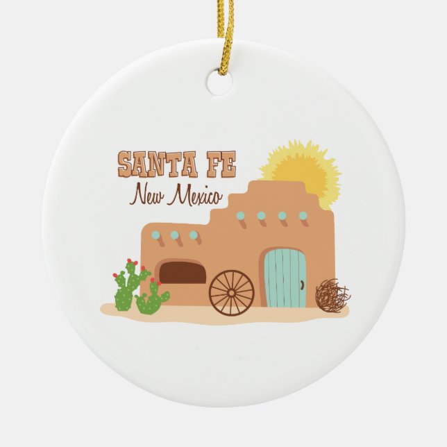 Santa Fe New Mexico Keramik Ornament (Vorne)