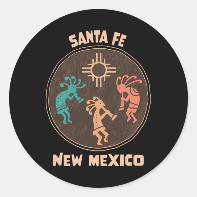 Santa Fe New Mexico Kokopelli Vacation Souvenir  Runder Aufkleber (Vorderseite)