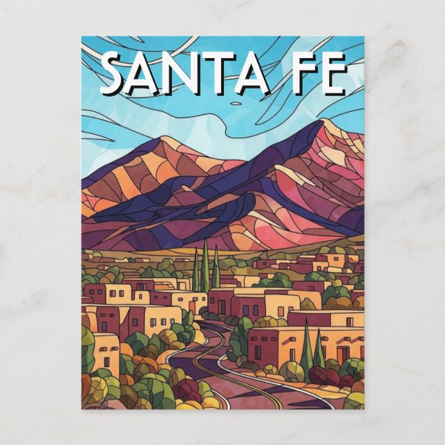 Santa Fe New Mexico Reise Postkarte (Vorderseite)