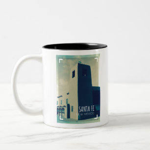 Santa Fe New Mexico Retro Reise Zweifarbige Tasse