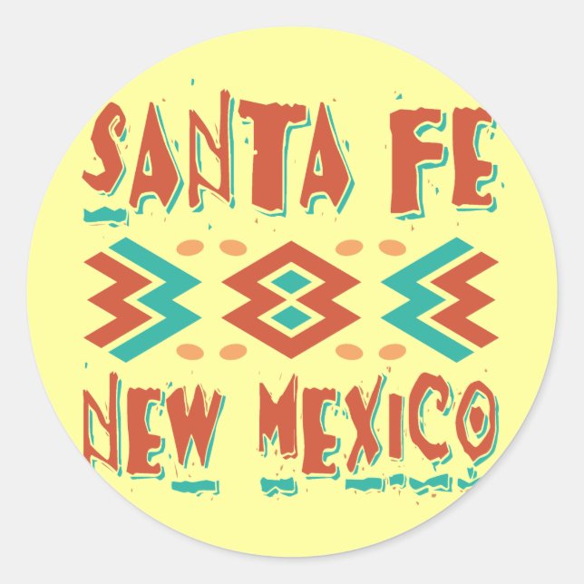 SANTA FE, NEW MEXICO RUNDER AUFKLEBER (Vorderseite)