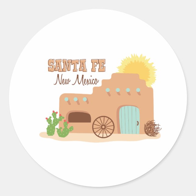 Santa Fe New Mexico Runder Aufkleber (Vorderseite)