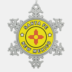 Santa Fe New Mexico Schneeflocken Zinn-Ornament