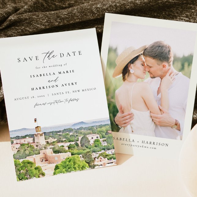 SANTA FE New Mexico Skyline Save the Date Einladung (Von Creator hochgeladen)