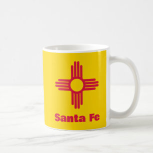 Santa Fe New Mexico Staatsflagge Zia-Sonne Kaffeetasse