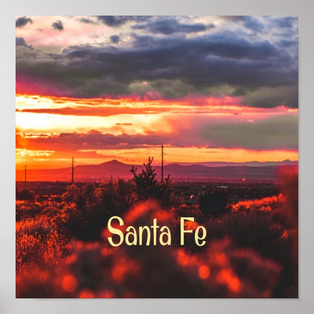Santa Fe New Mexico Sun Set Poster (Vorne)
