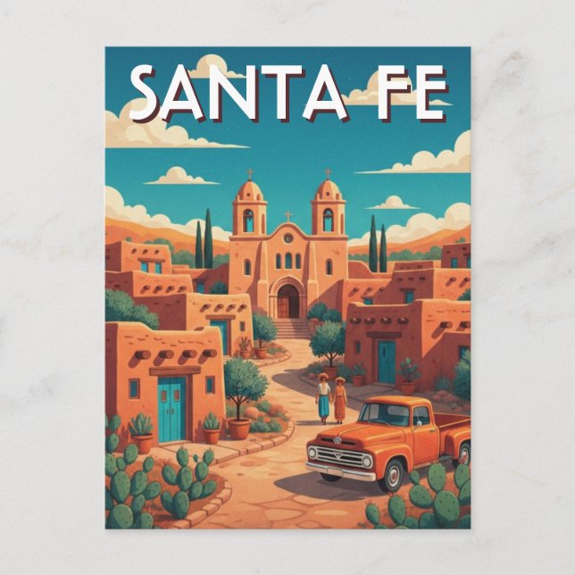 Santa Fe New Mexico Travel Postkarte (Vorderseite)