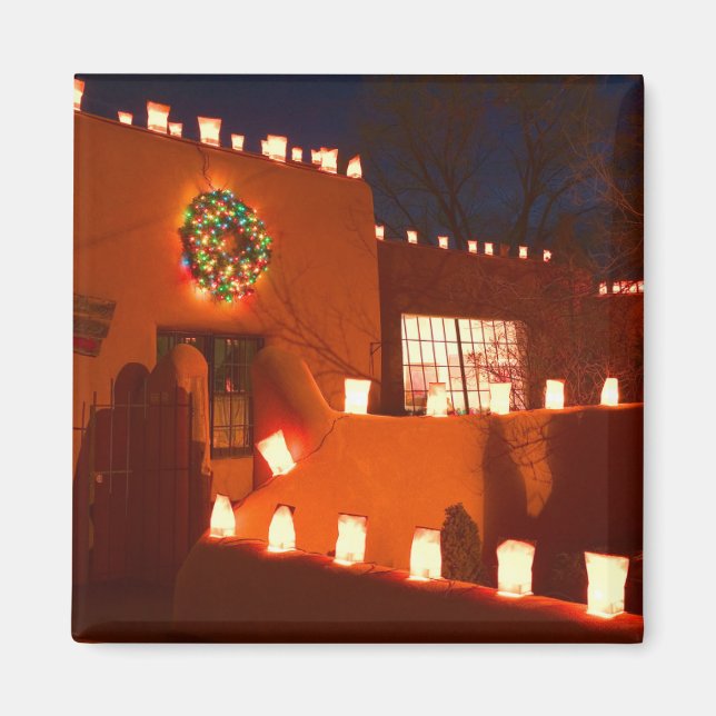 Santa Fe New Mexico Weihnachten Magnet (Vorne)