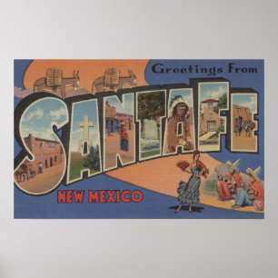 Santa Fe, New Mexiko - große Buchstabe-Szenen 2 Poster