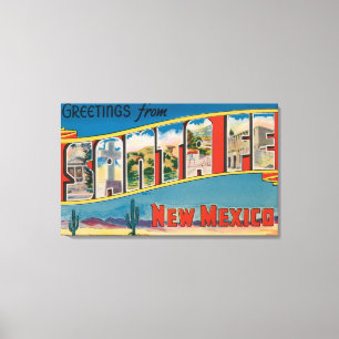 Santa Fe, New Mexiko - große Buchstabe-Szenen Leinwanddruck