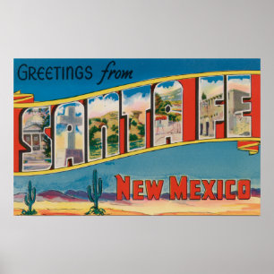 Santa Fe, New Mexiko - große Buchstabe-Szenen Poster