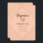 Santa Fe Pink & Gold Glitzer Sweet 16 Geburtstag Einladung<br><div class="desc">Anpassen für jedes Ereignis</div>