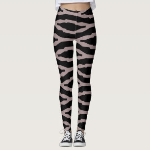 Santa Fe Rosa und Schwarzes geometrisches modernes Leggings