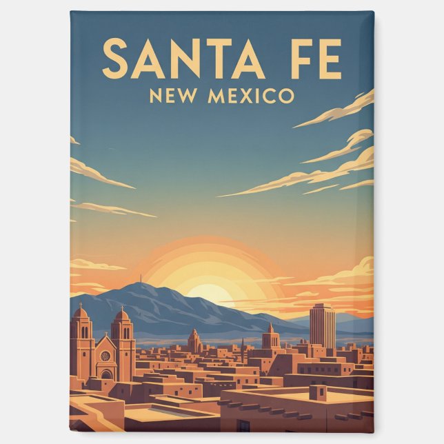 Santa Fe Skyline New Mexico Travel Magnet (Vorderseite)