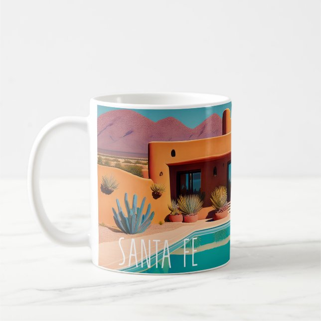 Santa Fe Sunrise – Retro Travel Mug Kaffeetasse (Links)