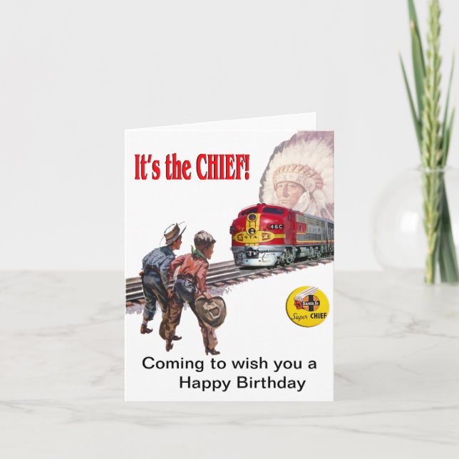 Santa Fe Super Chief Train Birthday Card Karte (Vorderseite)